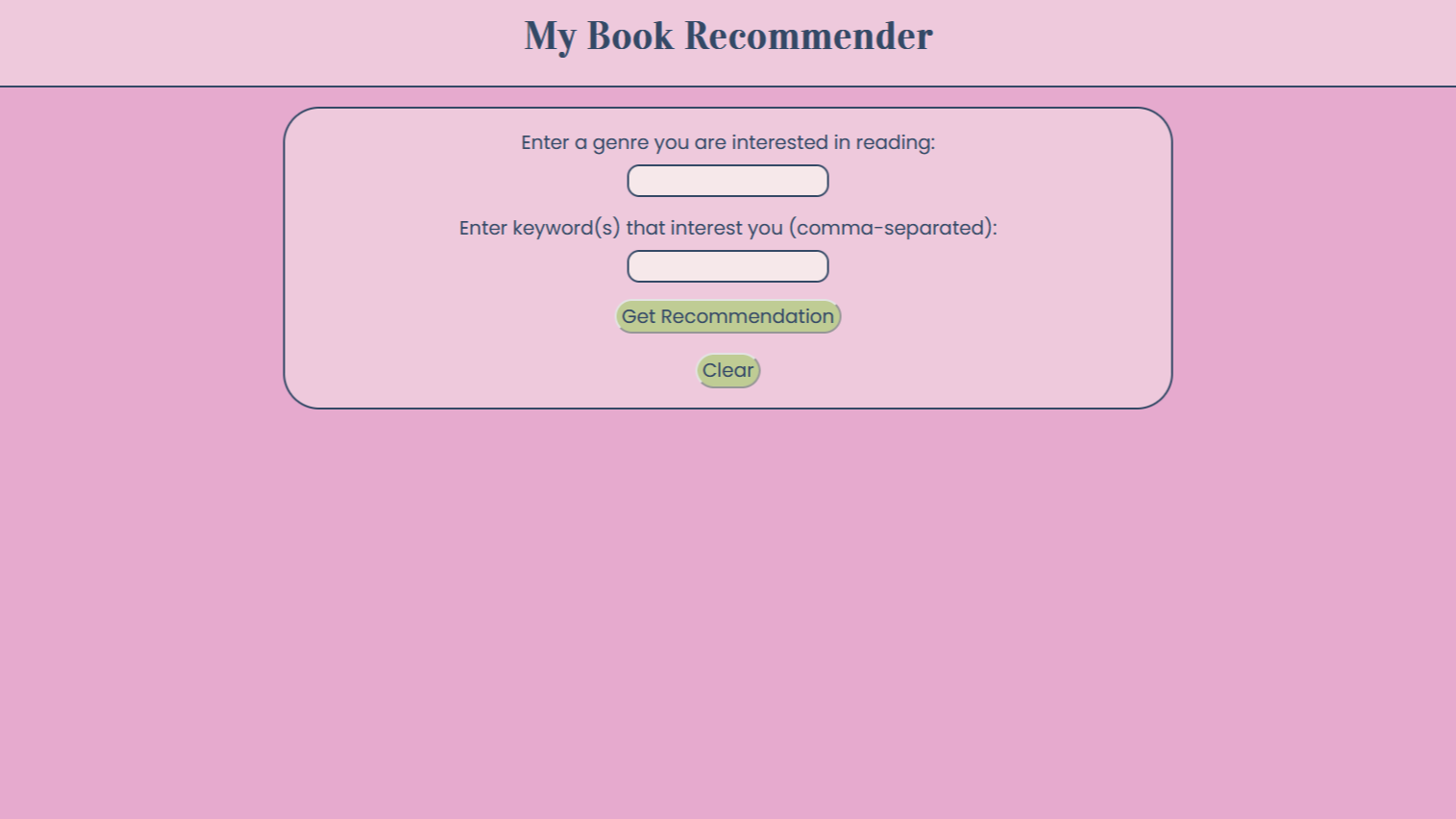 Book Recommender Website